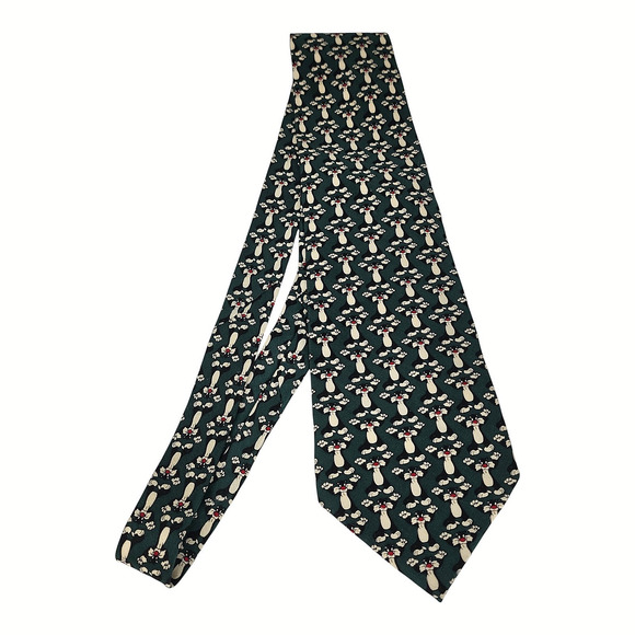 Warner Bros Sylvester The Cat Neck Tie 100% Silk Green High Fun Fashion Looney - Picture 3 of 7